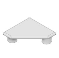 MODULAR SOLUTIONS POLYAMIDE PART END CAP 45MM X 45MM MITER CORNER LIGHT GRAY